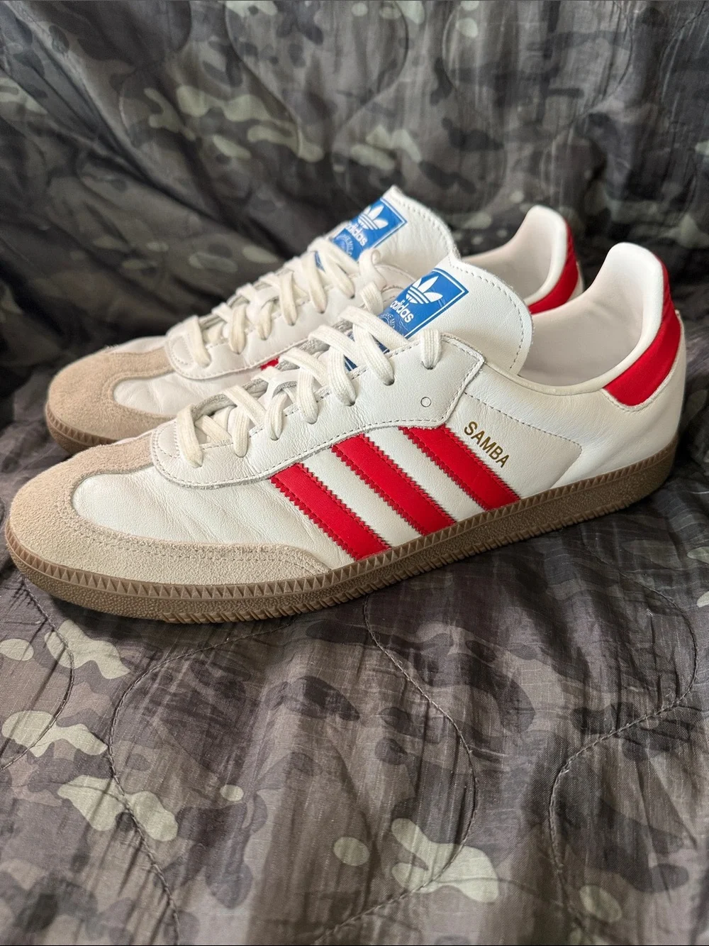 Adidas Samba White & Red Leather Sneakers Men’s size 11.5